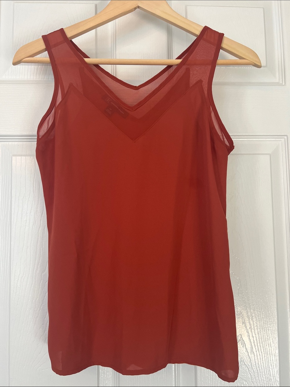 INC Womens Rust Sleeveless V-Neck Tank Top